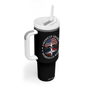 American Grown With Dominican Roots Tumbler With Handle USA Dominican Republic Heritage Pride Gift TS10 Print Your Wear