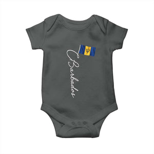 Barbados Flag Baby Onesie Elegant Barbados Pride Patriotic Island Heritage Gift TS10 Dark Heather Print Your Wear