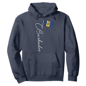 Barbados Flag Hoodie Elegant Barbados Pride Patriotic Island Heritage Gift TS10 Navy Print Your Wear