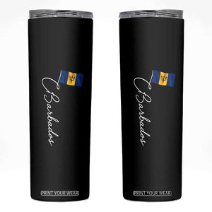 Barbados Flag Skinny Tumbler Elegant Barbados Pride Patriotic Island Heritage Gift TS10 Black Print Your Wear