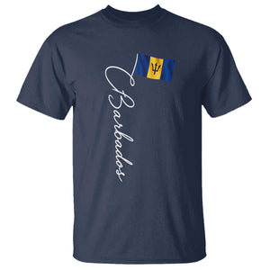 Barbados Flag T Shirt Elegant Barbados Pride Patriotic Island Heritage Gift TS10 Navy Print Your Wear