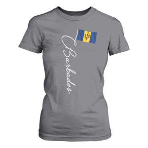 Barbados Flag T Shirt For Women Elegant Barbados Pride Patriotic Island Heritage Gift TS10 Charcoal Print Your Wear