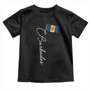 Barbados Flag Toddler T Shirt Elegant Barbados Pride Patriotic Island Heritage Gift TS10 Black Print Your Wear