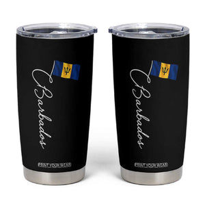 Barbados Flag Tumbler Cup Elegant Barbados Pride Patriotic Island Heritage Gift TS10 Black Print Your Wear