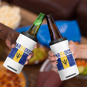 Vintage Distressed Barbados Flag 4 in 1 Can Cooler Tumbler Bajan Caribbean Heritage Patriotic Pride Gift TS10 Print Your Wear
