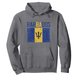 Vintage Distressed Barbados Flag Hoodie Bajan Caribbean Heritage Patriotic Pride Gift TS10 Charcoal Print Your Wear