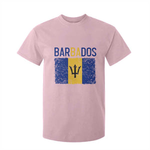 Vintage Distressed Barbados Flag T Shirt For Kid Bajan Caribbean Heritage Patriotic Pride Gift TS10 Light Pink Print Your Wear