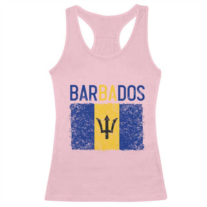 Vintage Distressed Barbados Flag Racerback Tank Top Bajan Caribbean Heritage Patriotic Pride Gift TS10 Light Pink Print Your Wear