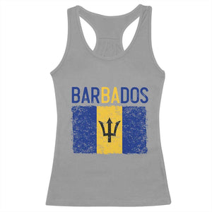 Vintage Distressed Barbados Flag Racerback Tank Top Bajan Caribbean Heritage Patriotic Pride Gift TS10 Sport Gray Print Your Wear