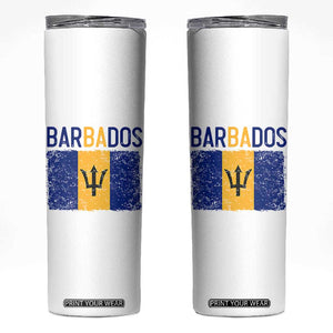Vintage Distressed Barbados Flag Skinny Tumbler Bajan Caribbean Heritage Patriotic Pride Gift TS10 White Print Your Wear