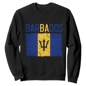 Vintage Distressed Barbados Flag Sweatshirt Bajan Caribbean Heritage Patriotic Pride Gift TS10 S Black Print Your Wear