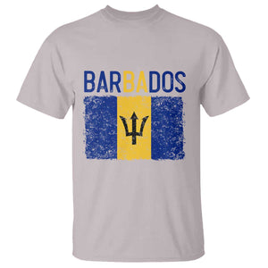 Vintage Distressed Barbados Flag T Shirt Bajan Caribbean Heritage Patriotic Pride Gift TS10 Ice Gray Print Your Wear