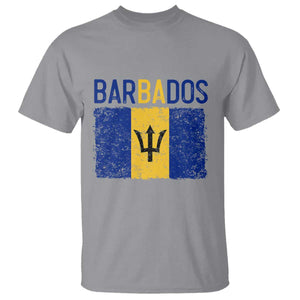 Vintage Distressed Barbados Flag T Shirt Bajan Caribbean Heritage Patriotic Pride Gift TS10 Sport Gray Print Your Wear