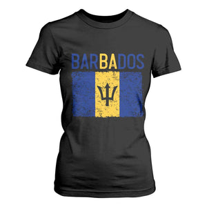 Vintage Distressed Barbados Flag T Shirt For Women Bajan Caribbean Heritage Patriotic Pride Gift TS10 Black Print Your Wear
