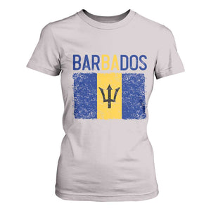 Vintage Distressed Barbados Flag T Shirt For Women Bajan Caribbean Heritage Patriotic Pride Gift TS10 Ice Gray Print Your Wear