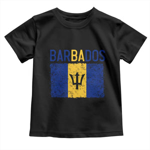 Vintage Distressed Barbados Flag Toddler T Shirt Bajan Caribbean Heritage Patriotic Pride Gift TS10 Black Print Your Wear