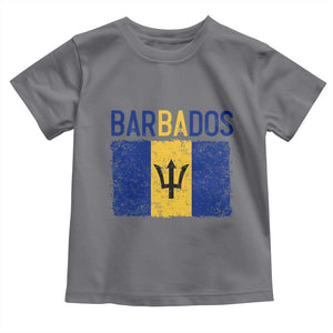 Vintage Distressed Barbados Flag Toddler T Shirt Bajan Caribbean Heritage Patriotic Pride Gift TS10 Charcoal Print Your Wear