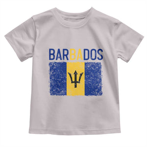 Vintage Distressed Barbados Flag Toddler T Shirt Bajan Caribbean Heritage Patriotic Pride Gift TS10 Ice Gray Print Your Wear