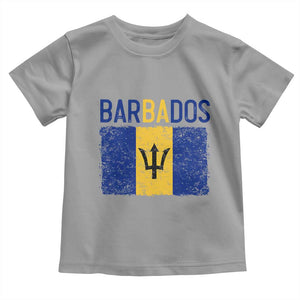 Vintage Distressed Barbados Flag Toddler T Shirt Bajan Caribbean Heritage Patriotic Pride Gift TS10 Sport Gray Print Your Wear