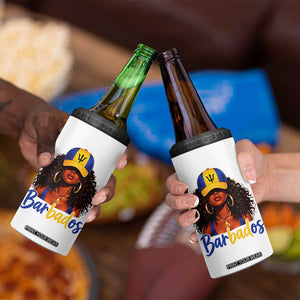 Bajan Girl 4 in 1 Can Cooler Tumbler Barbados Flag Caribbean Heritage Pride Graphic Gift TS10 Print Your Wear