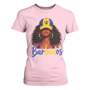 Bajan Girl T Shirt For Women Barbados Flag Caribbean Heritage Pride Graphic Gift TS10 Light Pink Print Your Wear