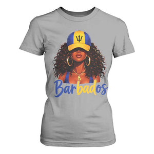 Bajan Girl T Shirt For Women Barbados Flag Caribbean Heritage Pride Graphic Gift TS10 Sport Gray Print Your Wear