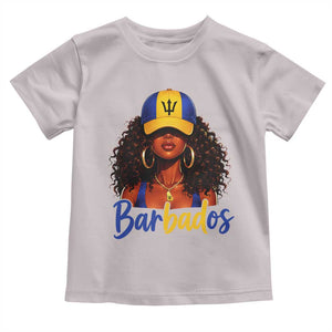 Bajan Girl Toddler T Shirt Barbados Flag Caribbean Heritage Pride Graphic Gift TS10 Ice Gray Print Your Wear