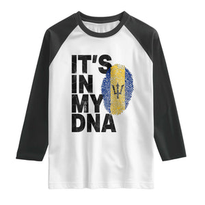 It's In My DNA Barbados Barbadian Raglan Shirt Pride Heritage Patriotic Gift TS10 White Black Print Your Wear
