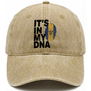 It's In My DNA Barbados Barbadian Washed Cotton Baseball Cap Pride Heritage Patriotic Gift TS10 Print Your Wear