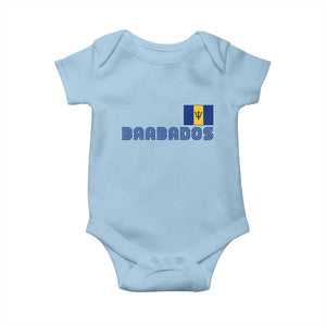 Retro Barbados Baby Onesie Vintage Barbadian Souvenir Caribbean Island Pride Heritage Gift TS10 Light Blue Print Your Wear