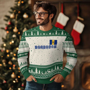 Retro Barbados Ugly Christmas Sweater Vintage Barbadian Souvenir Caribbean Island Pride Heritage Gift TS10 Beige Green Print Your Wear
