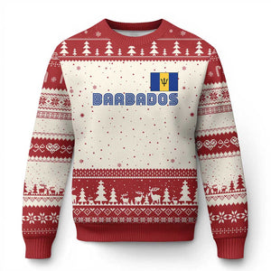 Retro Barbados Ugly Christmas Sweater Vintage Barbadian Souvenir Caribbean Island Pride Heritage Gift TS10 Beige Red Print Your Wear