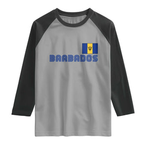 Retro Barbados Raglan Shirt Vintage Barbadian Souvenir Caribbean Island Pride Heritage Gift TS10 Sport Gray Black Print Your Wear
