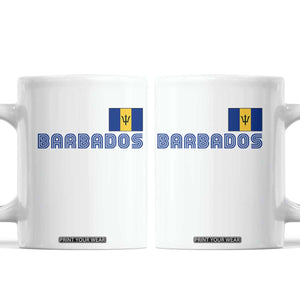 Retro Barbados Coffee Mug Vintage Barbadian Souvenir Caribbean Island Pride Heritage Gift TS10 White Print Your Wear