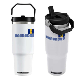 Retro Barbados Flip Straw Tumbler Vintage Barbadian Souvenir Caribbean Island Pride Heritage Gift TS10 One Size: 30 oz White Print Your Wear