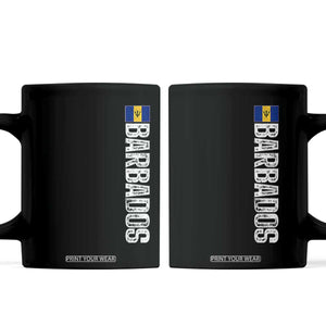 Barbados Flag Coffee Mug Distressed Vertical Typography Caribbean Island Pride Heritage Gift TS10 Black Print Your Wear