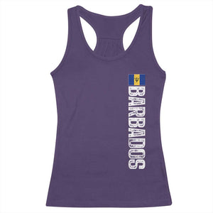 Barbados Flag Racerback Tank Top Distressed Vertical Typography Caribbean Island Pride Heritage Gift TS10 Purple Print Your Wear