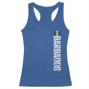 Barbados Flag Racerback Tank Top Distressed Vertical Typography Caribbean Island Pride Heritage Gift TS10 Royal Blue Print Your Wear