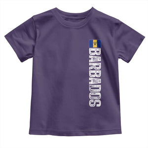 Barbados Flag Toddler T Shirt Distressed Vertical Typography Caribbean Island Pride Heritage Gift TS10 Purple Print Your Wear