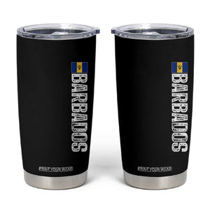 Barbados Flag Tumbler Cup Distressed Vertical Typography Caribbean Island Pride Heritage Gift TS10 Black Print Your Wear