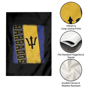Vintage Barbados Flag Garden Flag Distressed Patriotic Caribbean Island Barbadian Pride Heritage Gift TS10 Print Your Wear
