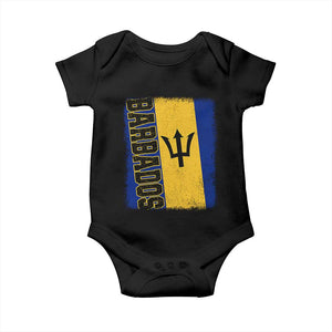 Vintage Barbados Flag Baby Onesie Distressed Patriotic Caribbean Island Barbadian Pride Heritage Gift TS10 Black Print Your Wear