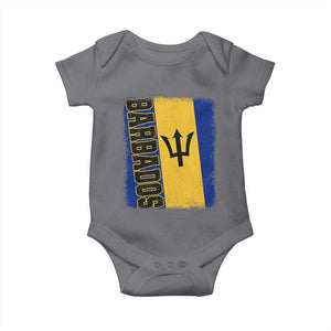 Vintage Barbados Flag Baby Onesie Distressed Patriotic Caribbean Island Barbadian Pride Heritage Gift TS10 Charcoal Print Your Wear