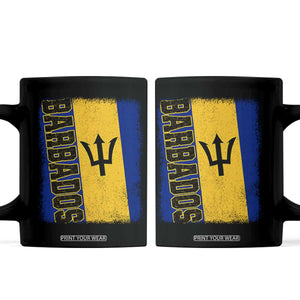 Vintage Barbados Flag Coffee Mug Distressed Patriotic Caribbean Island Barbadian Pride Heritage Gift TS10 Black Print Your Wear