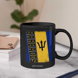 Vintage Barbados Flag Coffee Mug Distressed Patriotic Caribbean Island Barbadian Pride Heritage Gift TS10 Print Your Wear