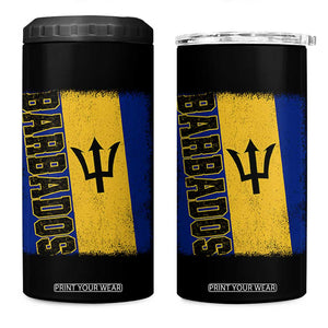 Vintage Barbados Flag 4 in 1 Can Cooler Tumbler Distressed Patriotic Caribbean Island Barbadian Pride Heritage Gift TS10 One Size: 16 oz Black Print Your Wear