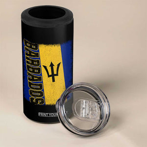 Vintage Barbados Flag 4 in 1 Can Cooler Tumbler Distressed Patriotic Caribbean Island Barbadian Pride Heritage Gift TS10 Print Your Wear