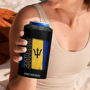 Vintage Barbados Flag 4 in 1 Can Cooler Tumbler Distressed Patriotic Caribbean Island Barbadian Pride Heritage Gift TS10 Print Your Wear