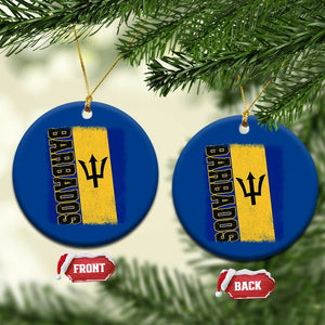 Vintage Barbados Flag Ceramic Ornament Distressed Patriotic Caribbean Island Barbadian Pride Heritage Gift TS10 1pc Blue Print Your Wear