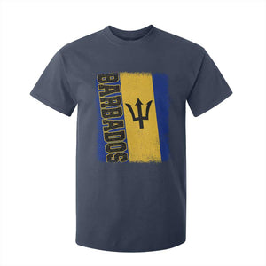 Vintage Barbados Flag T Shirt For Kid Distressed Patriotic Caribbean Island Barbadian Pride Heritage Gift TS10 Navy Print Your Wear